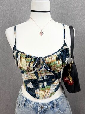 Urban Outfitters Out From Under Corset Top Patchwork Plaid Bustier Multicolor